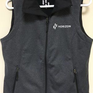 NEW! - The North Face Vest Windwall M Fleece Vest Gray Women Horizon Logo NWOT
